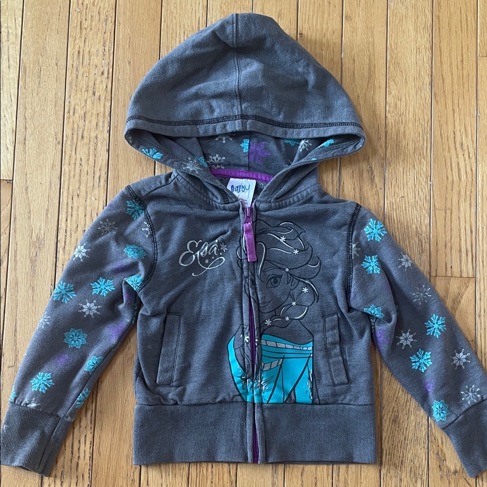 Disney Frozen Elsa Kids Hoodie - Charcoal and Teal